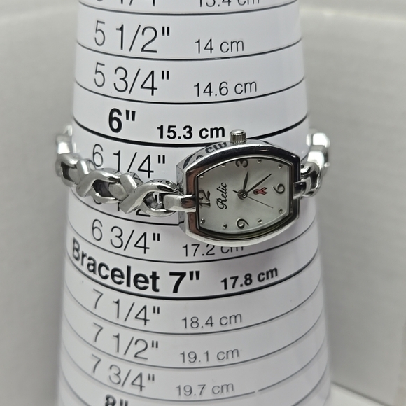 Womens Relic Fossil Breast Cancer Komen Watch New Batttery Silver Tone Ribbon main image 5